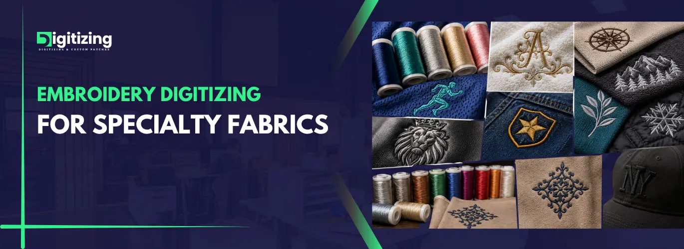 Embroidery digitizing for specialty fabrics
