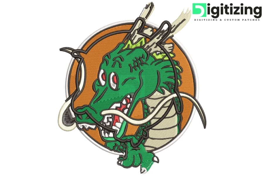 Shenron Dragon Ball Embroidery Digitizing