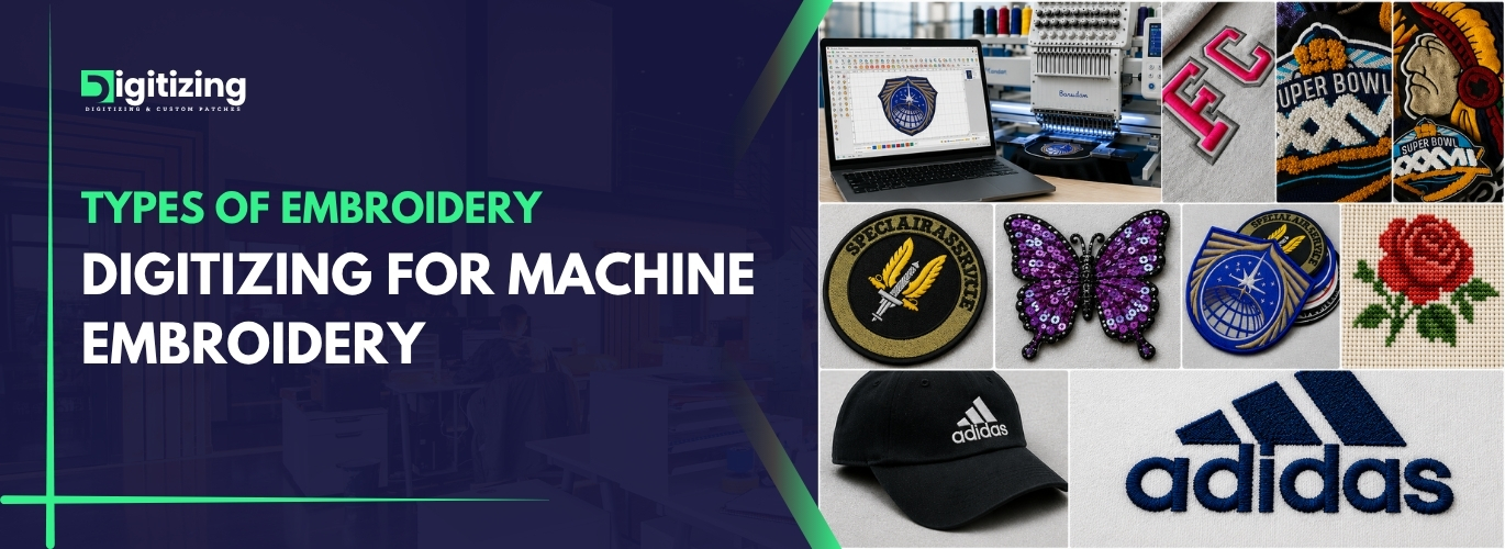Types of embroidery digitizing for machine embroidery